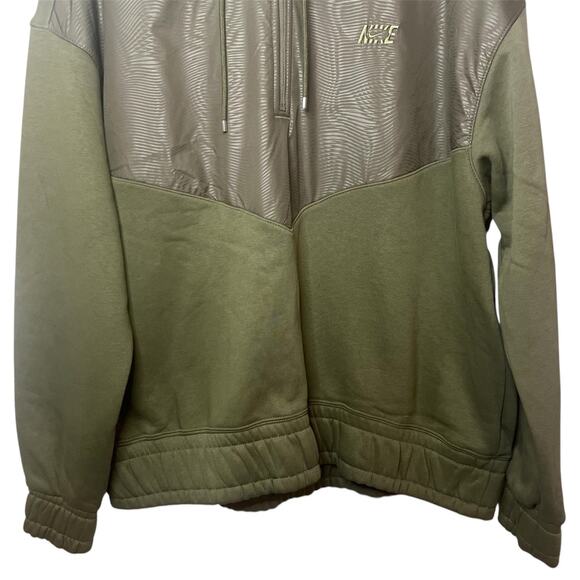 Nike Icon Clash Half Zip Hoodie Olive Green Textured Windbreaker Pullover Sz M - Picture 5 of 10